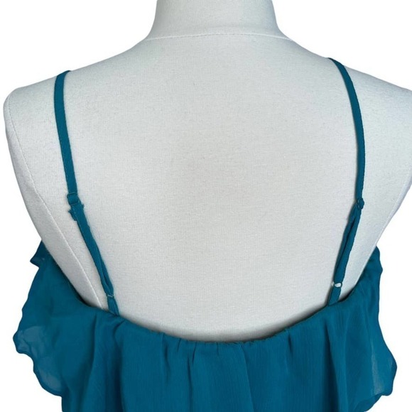 Nwt Daytrip Tiered Chiffon Mini Dress Teal size L - Picture 6 of 8